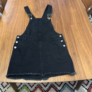 Forever 21 Black Denim Overall Dress